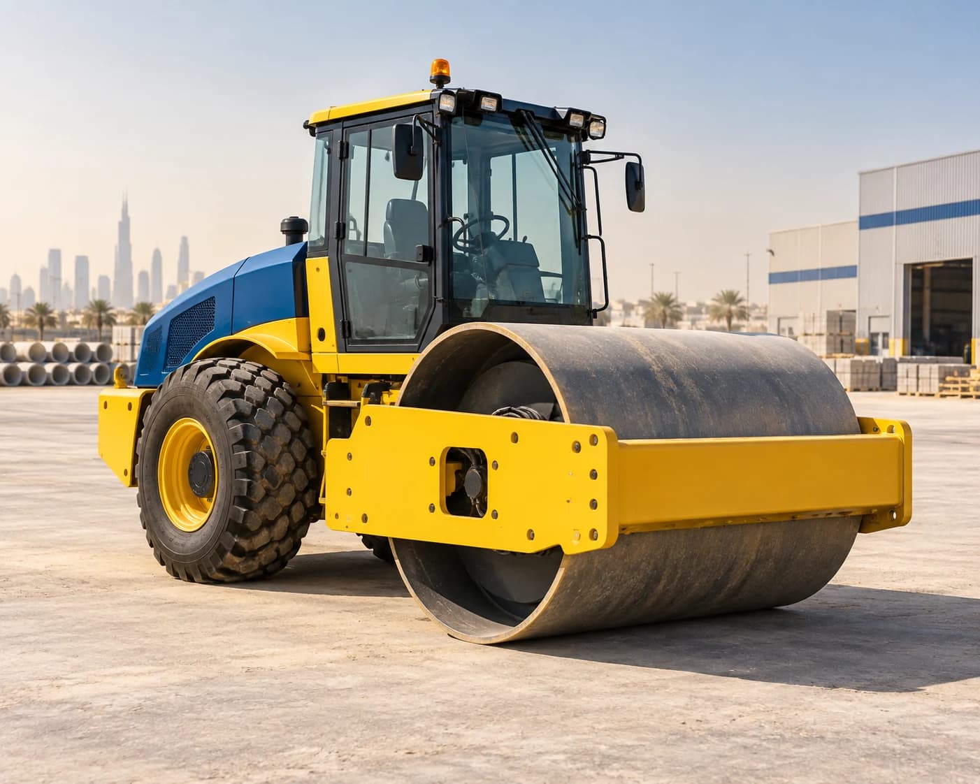 Road roller for compaction work