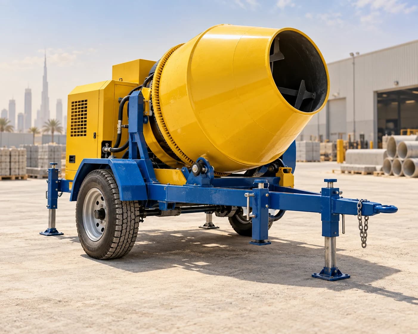 Concrete equipment at a worksite